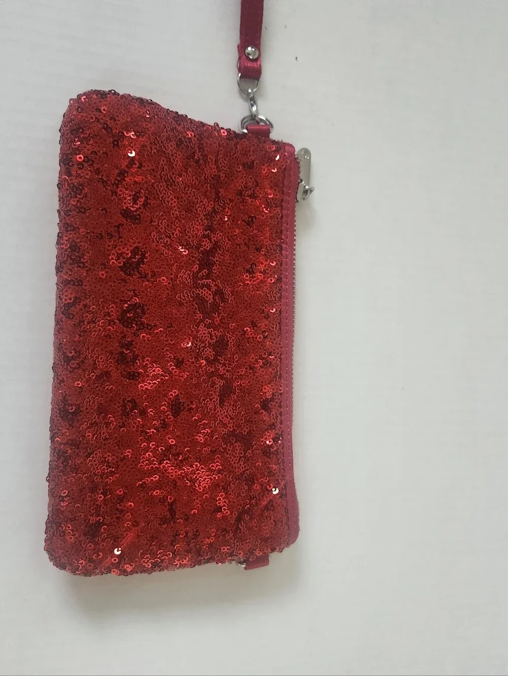 Red Sequin Wristlet Clutch
